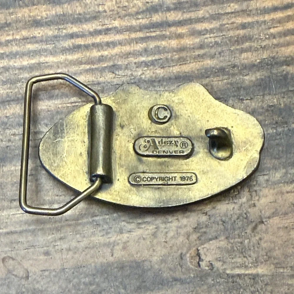 Montana Big Sky Country Brass Belt Buckle ‎ VTG USA 1976 Adezy Denver Brassworks